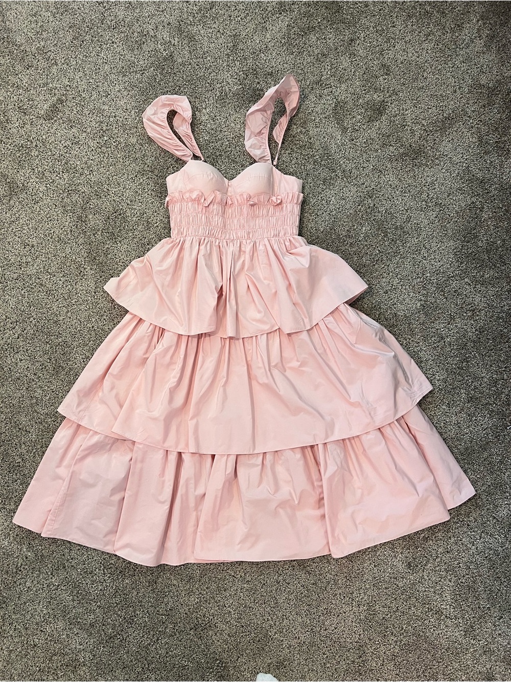 ANTONIO MELANI Blush Pink Maxi Tiered Dress - Picture 2 of 4